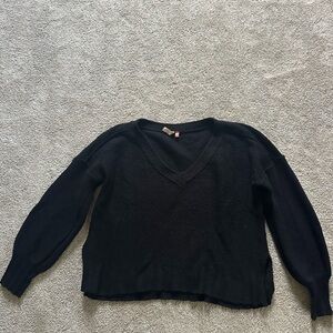 Pilcro by Anthropologie Black V-Neck Sweater